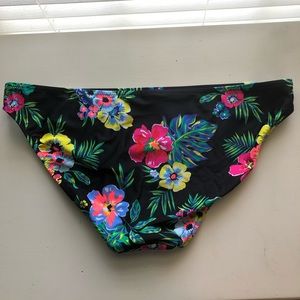 🌺Tropical Print Black Bikini Bottom